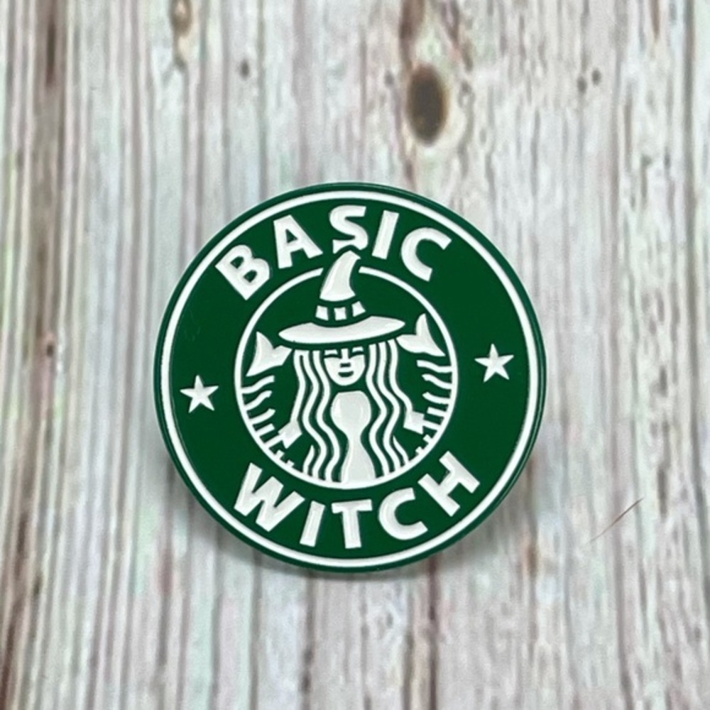 Fun Basic Witch Quote Enamel Pin Brooch